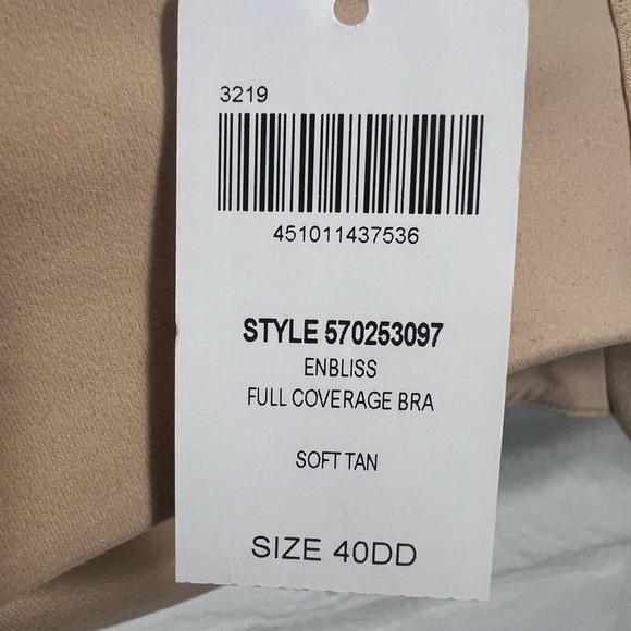 NWT Soma Enbliss Full Coverage Underwire Lined Bra 44 DD Soft Tan Nude #0543 - Picture 9 of 13